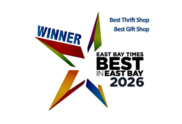 East Bay Times Best in East Bay 2026 Winner badge — Best Thrift Shop and Best Gift Shop