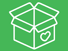 Donation box with heart icon