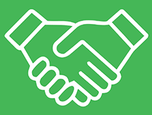Two hands shaking icon